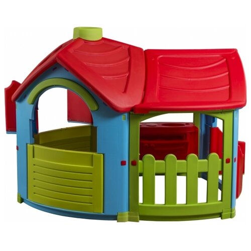 Домик PalPlay (Marian Plast) Вилла 662 с пристройкой, голубой/зеленый/красный