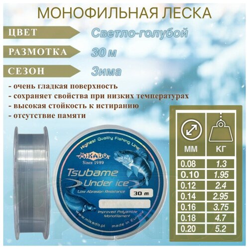 Леска Mikado Tsubame Under Ice 0.20 30м