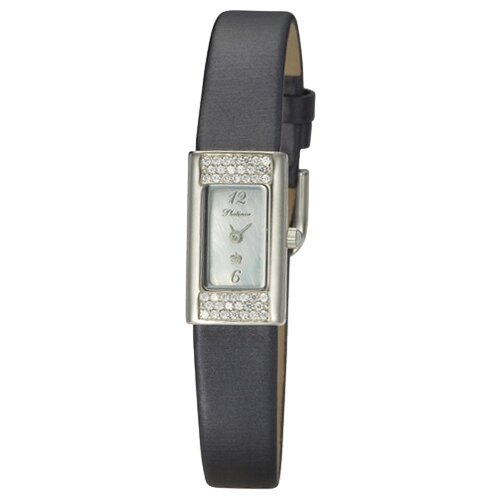 Наручные часы Platinor женские, кварцевые, корпус серебро, 925 проба, фианитсеребряный