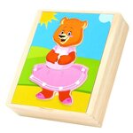 Рамка-вкладыш Мир деревянных игрушек Медвежонок Катя (Д181а), 18 дет. - изображение