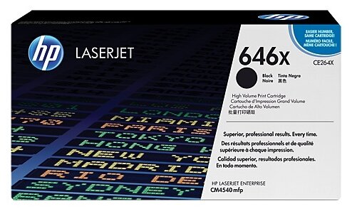 Картридж HP CE264X (646X) black для HP Color LaserJet CM4540, CM4540f, CM4540fskm (ресурс 17000 страниц)