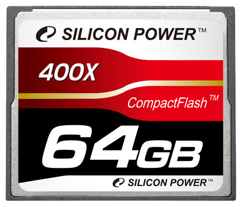 Карта памяти Silicon Power Compact Flash 64 ГБ, серебристый - фото №1