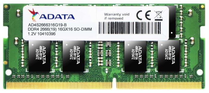 Оперативная память ADATA DDR4 2666 SO-DIMM 16Gb