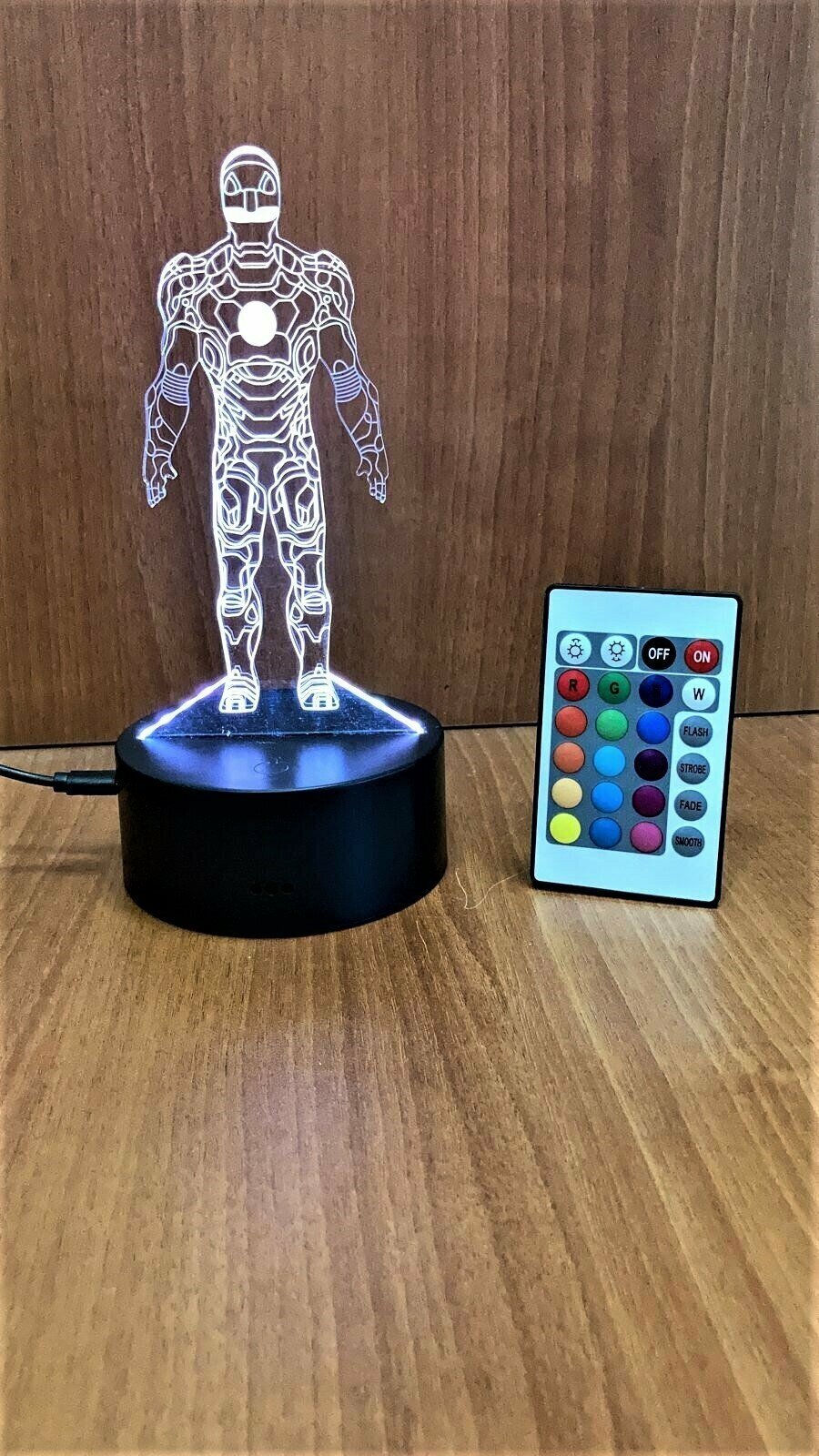 3D Светильник с пультом " Железный Человек " №59