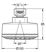 Верхний душ Grohe New Tempesta Cosmopolitan 100 26051000