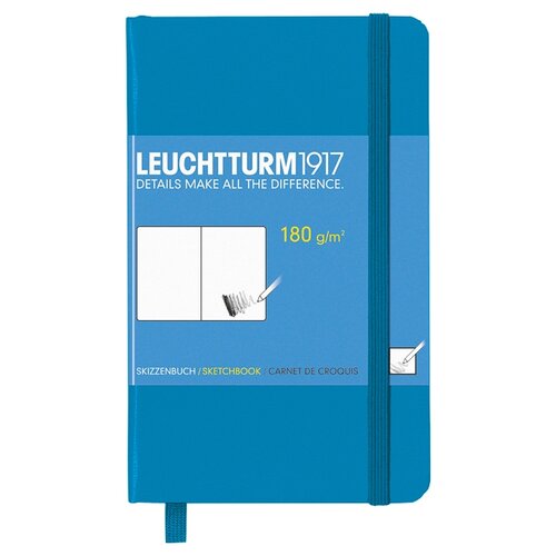 фото Скетчбук для набросков и графических работ Leuchtturm1917 Pocket 14.8 х 10.5 см (A6), 180 г/м², 96 л. лазурный