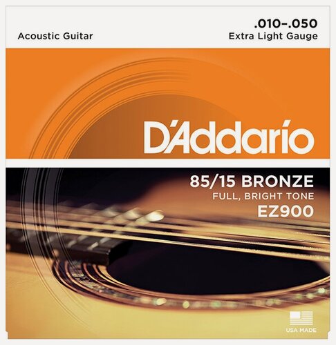 Изображение товара Струны для акустической гитары Extra Light 10-50 D`Addario EZ900 AMERICAN BRONZE 85/15