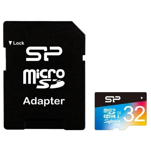 Карта памяти Silicon Power microSDHC 32 ГБ Class 10, UHS-I U3, R/W 90/80 МБ/с, адаптер на SD, черный