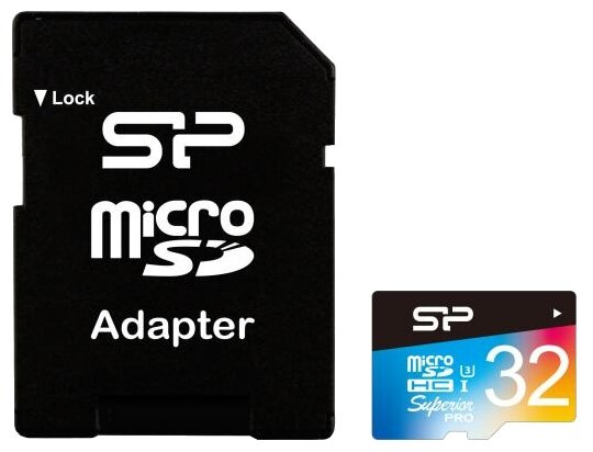 Карта памяти Silicon Power Superior Pro MicroSDHC 32Gb Class 10 (SP032GBSTHDU3V20SP) + адаптером SD