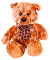 Мягкая игрушка Aurora Медведь коричневый с клетчатым бантиком 53 см
