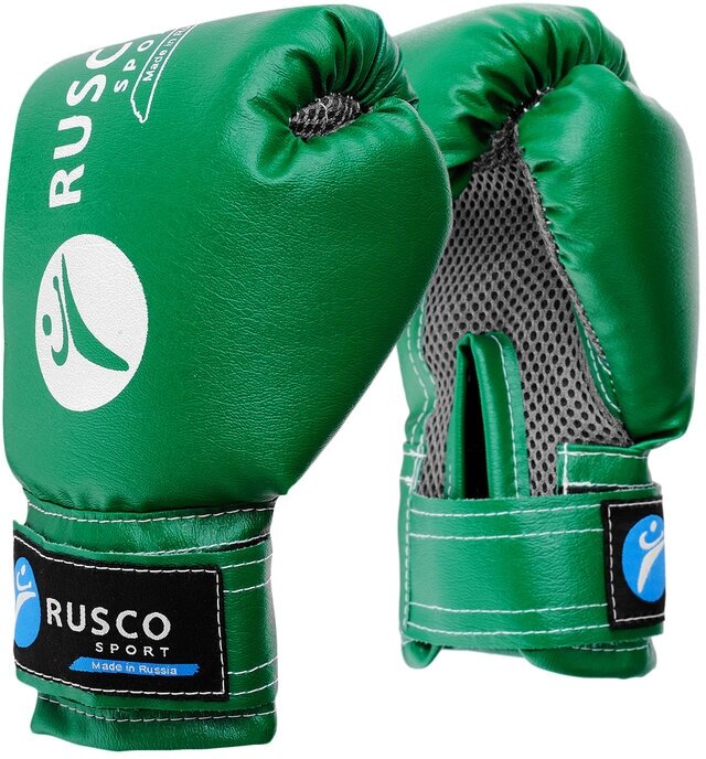 Перчатки боксёрские RuscoSport, детские, 6 унций, цвет зелёный