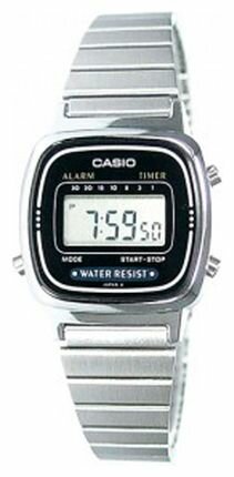 Наручные часы CASIO Vintage LA670WD-1, черный, серебряный