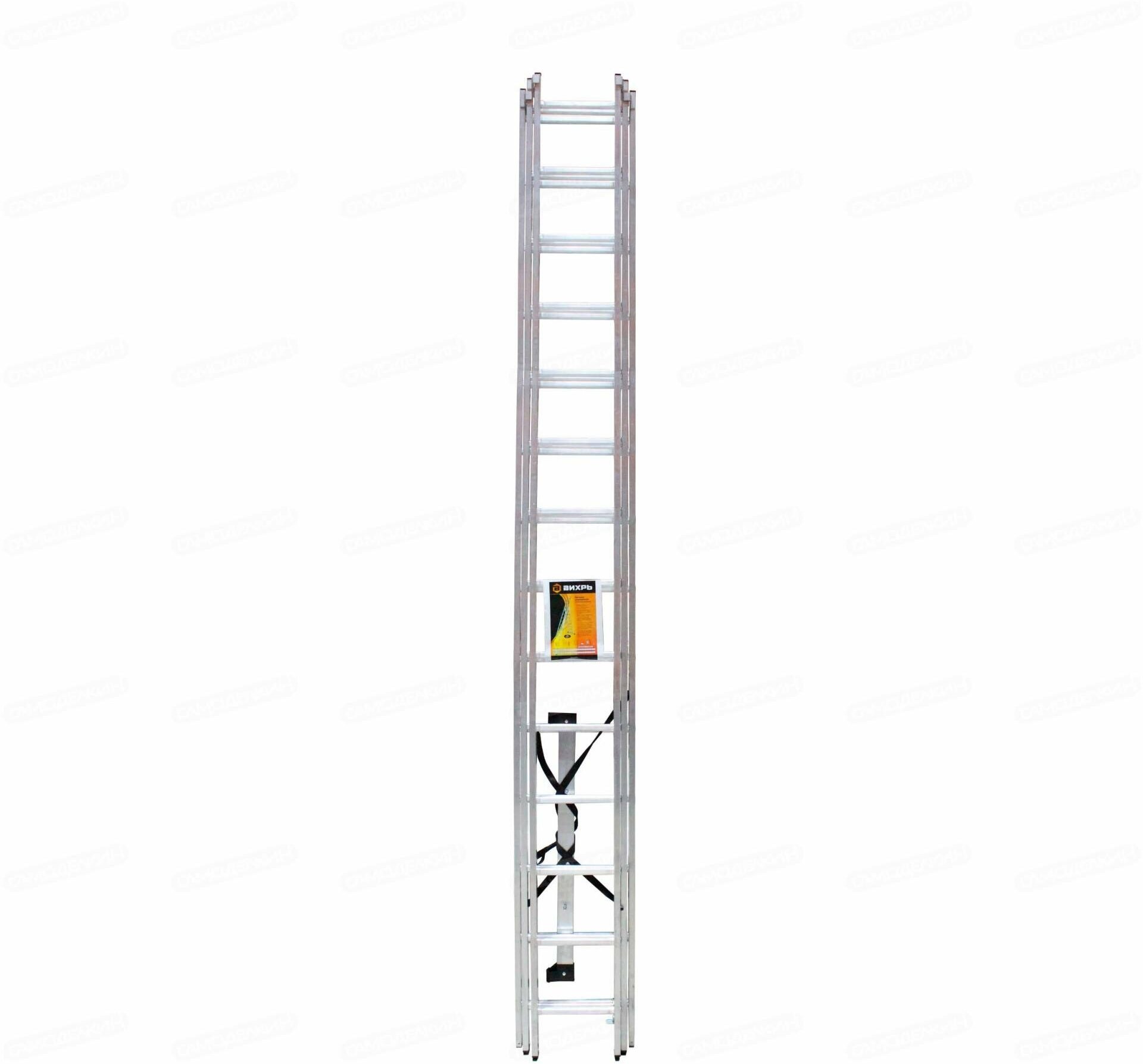 Лестница-стремянка трехсекционная вихрь ЛА 3х14 - фотография № 5