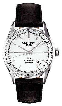 Наручные часы Certina DS-1, серебряный, белый