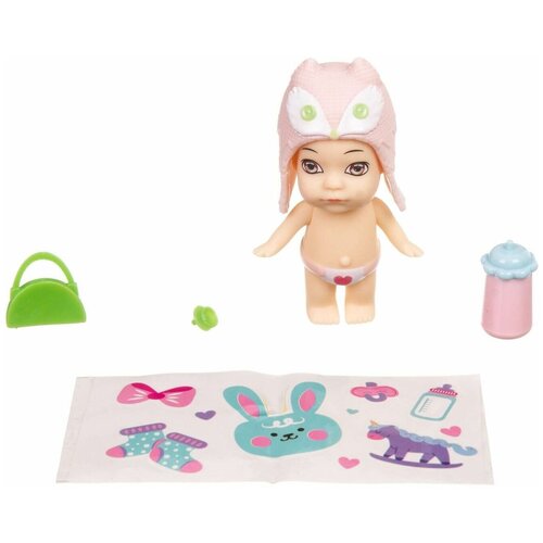Набор игровой Bondibon куколка OLY в шапочке-ушанке с животным и аксессуарами в шаре