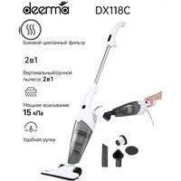 Deerma DX118C Ручной вертикальный пылесос, белый/серый, Ростест (EAC)