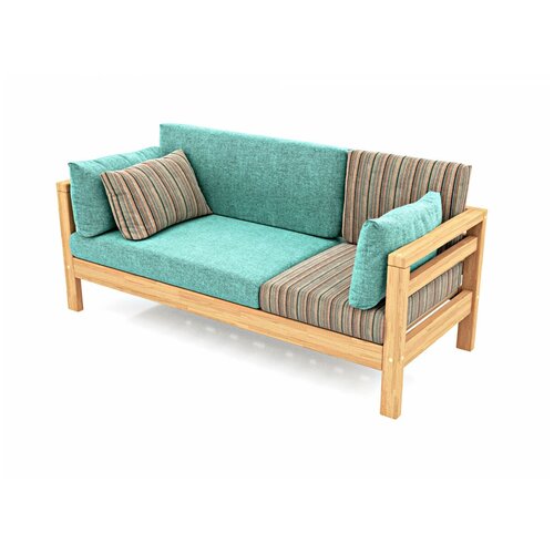 Деревянный диван кушетка Soft Element Бонлайф, велюр, серый, современный стиль, на кухню, в прихожую, садовая на дачу, для кафе и ресторанов