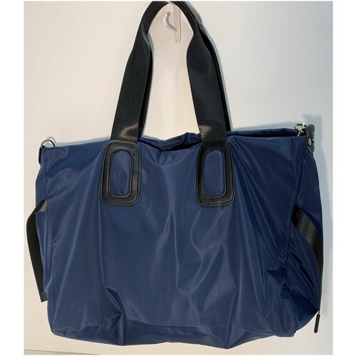 Женская сумка/ Тканевая сумка/Вместительная сумка на плечо темно-синяя