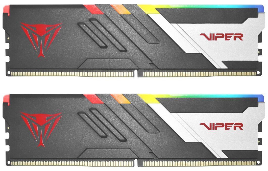 Модуль памяти DIMM DDR5 64Gb, 2x32GB, 5600Mhz, Patriot Memory Viper Venom RGB (PVVR564G560C40K)