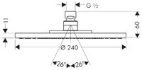 Верхний душ AXOR Starck 240 1jet 28494000