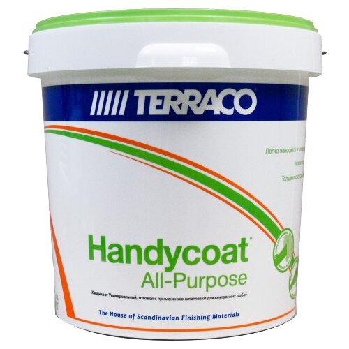 Шпатлевка Terraco Нandycoat All-Purpose, белый, 15 кг шпатлёвка для швов terraco handycoat ez joint 1 5 кг