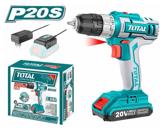 фото Аккумуляторная дрель-шуруповерт Li-ion 20в 2.0Ач , TDLI20024