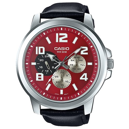 Наручные часы CASIO MTP-X300L-4A, красный, черный
