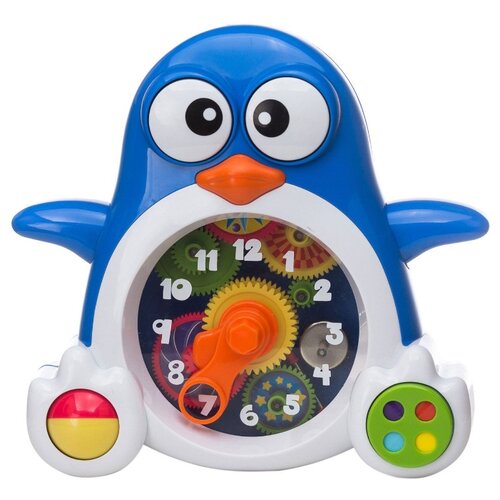 фото Интерактивная развивающая игрушка keenway пингвиненок-часы синий/белый
