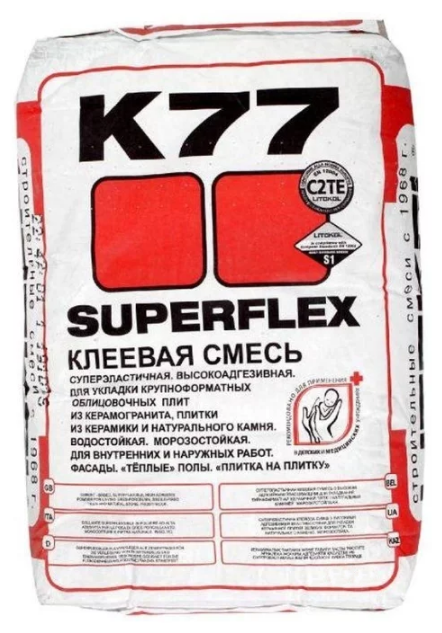 Клей для плитки и камня Litokol Superflex K77 15 кг - фотография № 2