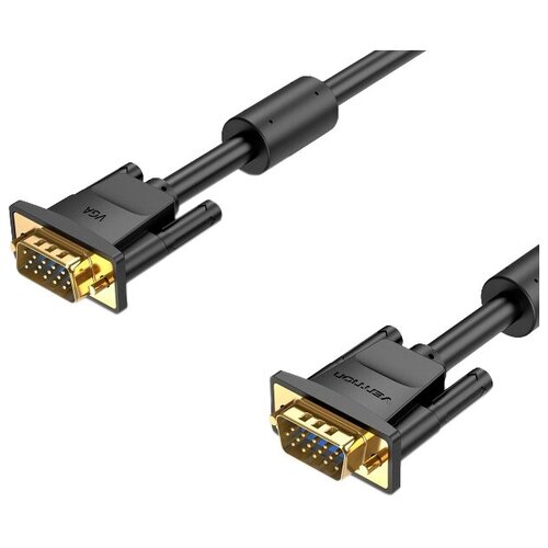 Кабель Vention VGA 15M/15M с 2 ферритовыми фильтрами - 5м. Кабель Vention VGA(m)/VGA(m) - 5 м (DAEBJ) кабель для монитора vga 15m 15m 5 0м vention daebj