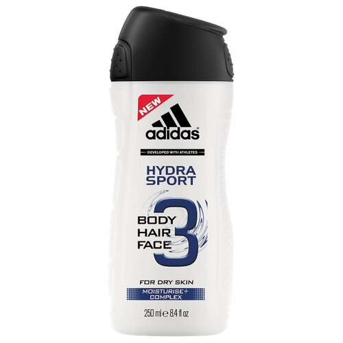 фото Гель для душа 3 в 1 adidas hydra sport, 250 мл