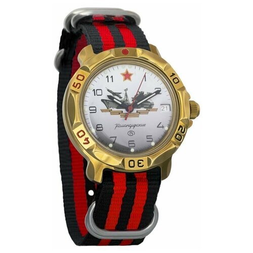Наручные часы Восток Командирские, красный наручные часы восток командирские механические командирские 216289 black red красный
