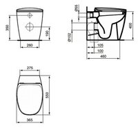 Унитаз Ideal STANDARD Dea Aquablade T349001 (с сиденьем)