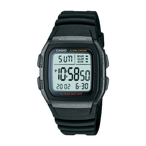 Наручные часы CASIO Collection W-96H-1B, черный, серый