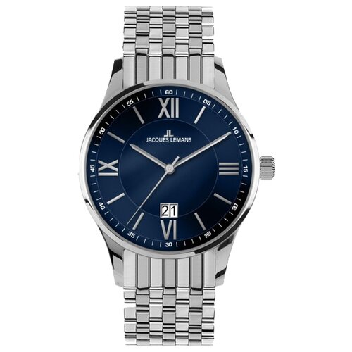 Наручные часы JACQUES LEMANS Classic, серебряный, синий наручные часы jacques lemans london 1 1936g синий серебряный