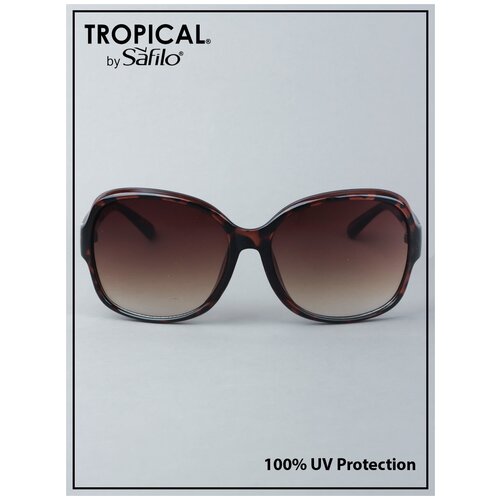 фото Солнцезащитные очки tropical, стрекоза, оправа: пластик, с защитой от уф, градиентные, для женщин, коричневый