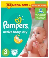 Pampers подгузники Active Baby-Dry 3 (5-9 кг) 174 шт.