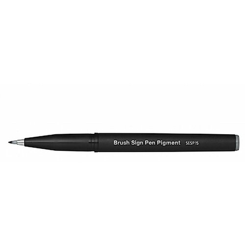 Фломастер-кисть Brush Sign Pen Pigment,1,1 - 2,2 мм, цвет: серый, Pentel