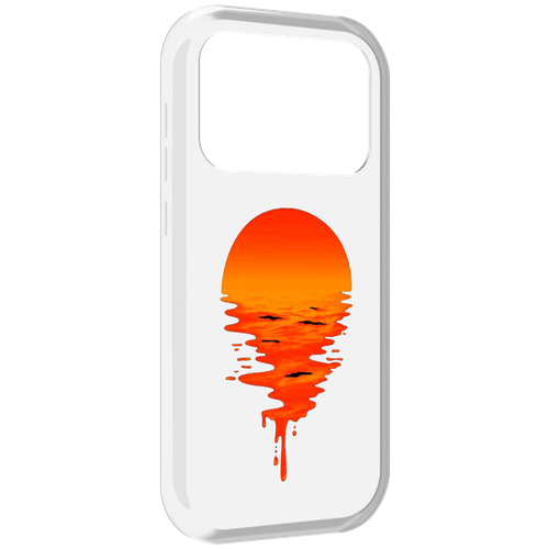 Чехол MyPads оранжевый закат на воде для Oukitel F150 Air1 Pro / F150 Air1 задняя-панель-накладка-бампер