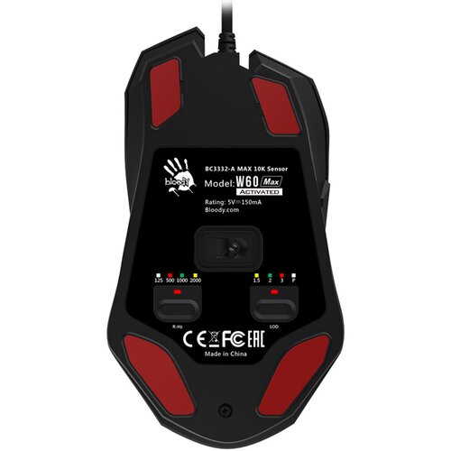 Мышь A4Tech Bloody W60 Max черный оптическая 10000dpi USB 7but 375300₽