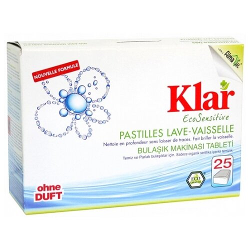 Таблетки для посудомоечной машины Klar таблетки, 25 шт., 0.02 кг