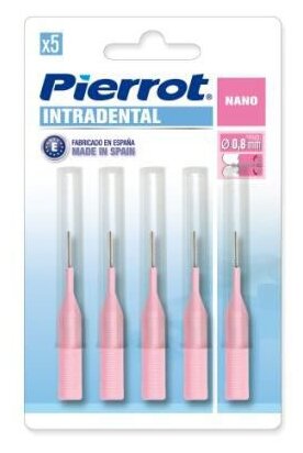 Зубной ершик Pierrot Intradental Nano, розовый, 5 шт., диаметр щетинок 0.8 мм