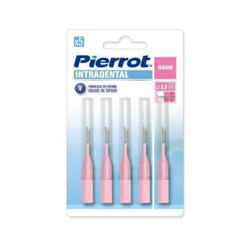 Зубной ершик Pierrot Intradental Nano, розовый, 5 шт., диаметр щетинок 0.8 мм