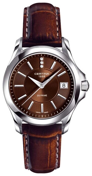 Наручные часы Certina, серебряный, коричневый