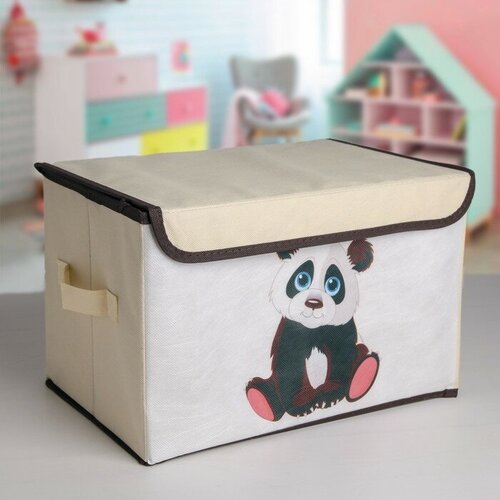 Короб стеллажный для хранения с крышкой «Малыш панда», 38?25?24 см