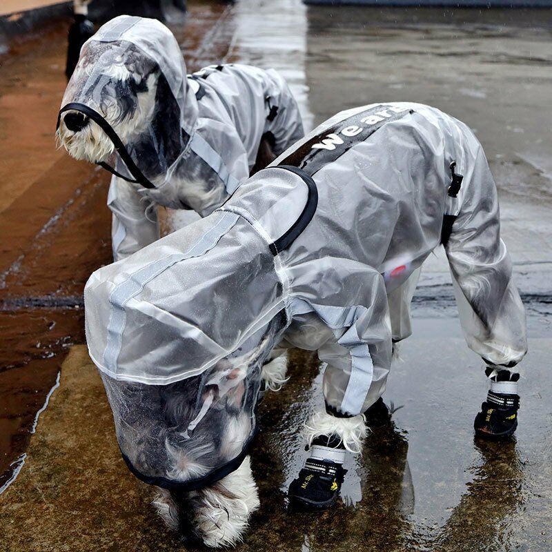 Модный непромокаемый прозрачный дождевик комбинезон для собак, 3XL - фотография № 5