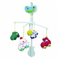 Механический мобиль Biba Toys BM089 Весёлые машинки белый