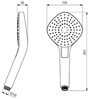 Лейка для душа Ideal STANDARD Idealrain Evo Diamond L3 B2232AA хром/белый