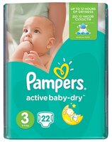 Pampers подгузники Active Baby-Dry 3 (5-9 кг) 22 шт.