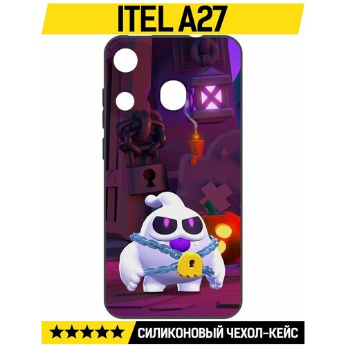 Чехол-накладка Krutoff Soft Case Brawl Stars - Призрак Скуик для ITEL A27 черный чехол накладка krutoff soft case brawl stars призрак скуик для oppo a55 черный